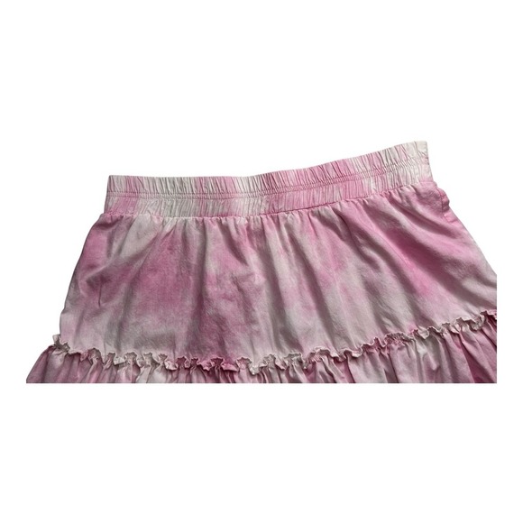 GENERATION LOVE - Size S- Women's Pink Athena Tie Dye Cotton Tiered Mini Skirt - Picture 3 of 12